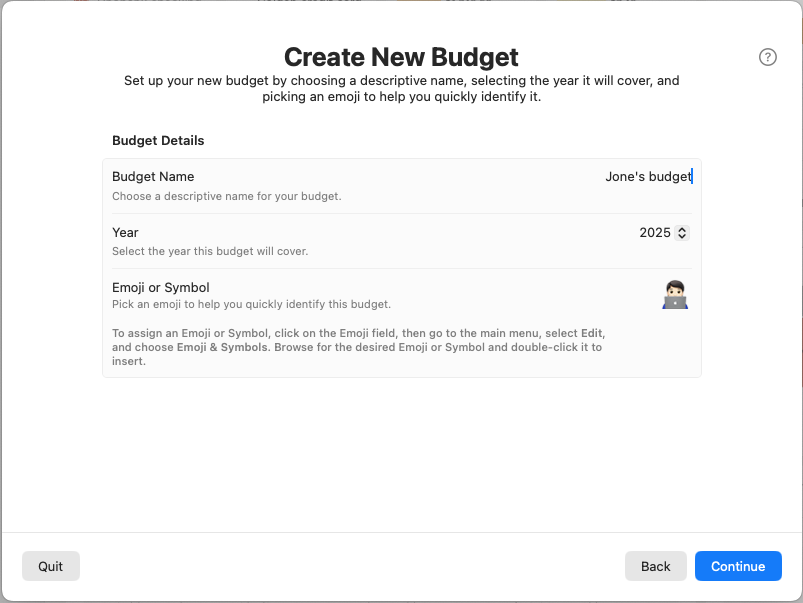 Budget Details Step